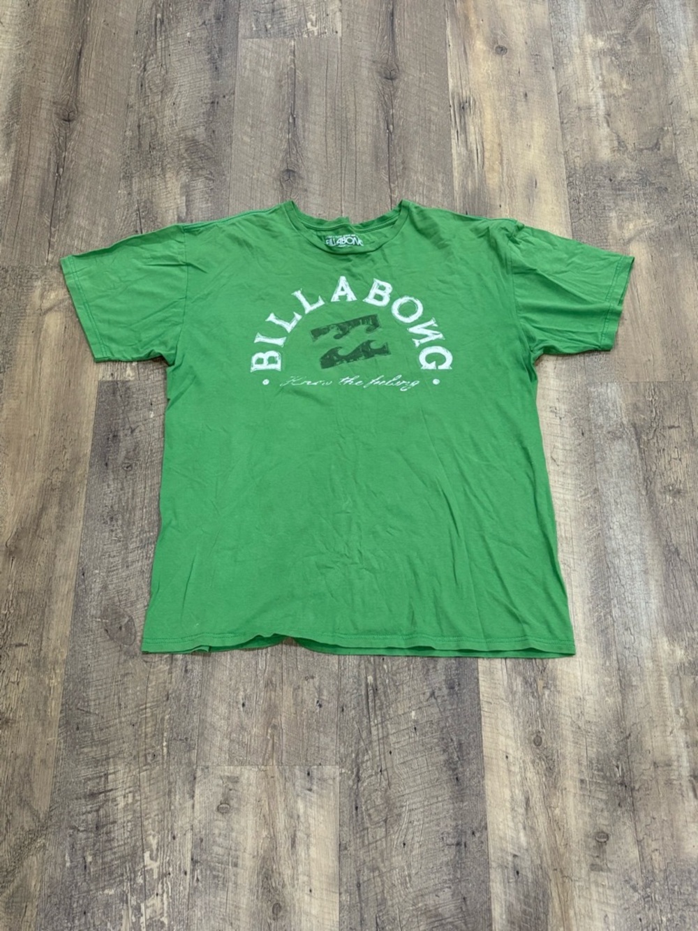 Billabong Green Short Sleeve Logo Tee with White Graphic